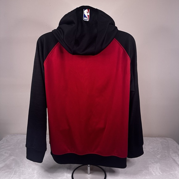 Miami Heat Adidas 2014 Full Zip Men's Size XL Warm Up Jacket Black Red VGUC - Picture 3 of 10